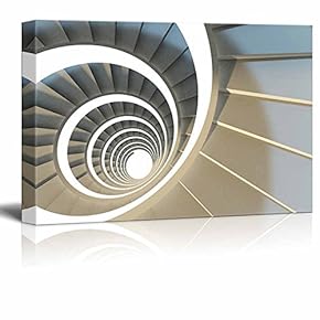 Abstract Endless Spiral Staircase with Soft Shadows Wall Decor