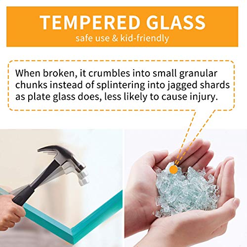 6 Aluminum+Bathroom+Rectangular+Mounted+Tempered