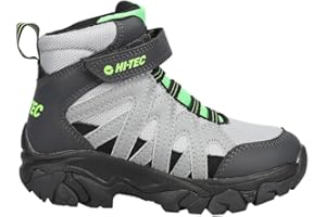 HI-TEC Ravus Blast Mid Boys Hiking Boots, No Tie Lightweight Breathable Outdoor Trekking Shoes, Little Kid and Big Kid Sizes 1 to 7