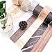 Obossy Enchanting Wood Grain Washi Tape Collection - 8 Rolls of Decorative Adhesive Paper Tape Set for Scrapbooking, Journaling, Planners, and Arts & Crafts