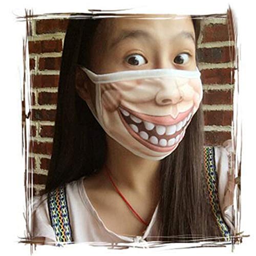 Fheaven Unisex Woman Winter Autumn Fun Anime Funny Expression Emotional Anti-Dust Warm Face Mask (A)