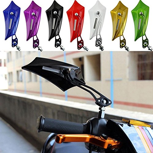 ZHUOTOP 7/8" Motorcycle Rearview Mirror Aluminum Bar End Side Rearview Mirrors Red - Thumbnail 2