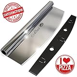 14” Pizza Cutter by Altair | Sharp Stainless Steel Slicer - Rocker Style w Blade Cover | Chop and Slices Perfect Portions + Dishwasher Safe – Premium Kitchen Essentials