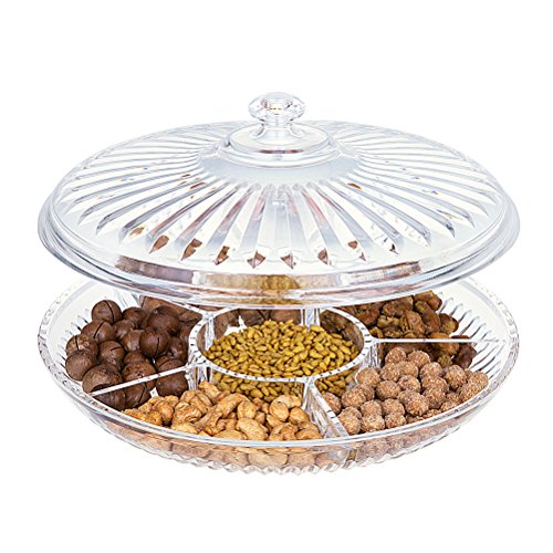 HABIBEE Creative Acrylic Multi Sectional Snack Serving Tray Set with