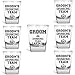 Groomsmen Gifts Groom's Drinking Team Shot Glasses - Pack of 6 Groom's Drinking Team Member + 1 Groom's Drinking Team Captain - 1.5 oz - Bachelor Party Favors