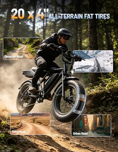 Jasion RetroVolt&Pro Electric Bike for Adults, 70/90Miles Electric Motorcycle,2000W/3000W Peak Ebike,30/38MPH Electric Dirt Bike, 48V-52V,13AH-20AH Battery, 20" Fat Tire E Bike with Full Suspension