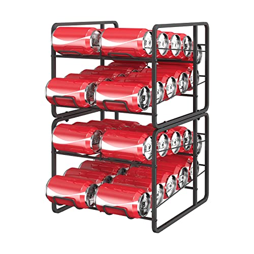 CASAVIDA 2Tier Fridge Soda Can Organizer, Stackable Beverage Can Rack