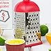 Guteküchen Multipurpose Stainless Steel Box Grater, Slicer And Zester, 6-sided Kitchen Tool With Easy Grip Red Handle And Non-slip Silicone Base For Stability, For Home Kitchen And Professional Use
