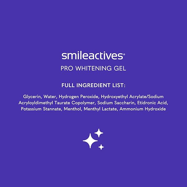 SMILEACTIVES TEETH WHITENING GEL FOR TOOTHPASTE WITH CLINICAL-GRADE HYDROGEN PEROXIDE, TOOTH STAIN REMOVER FOR WHITE TEETH, DENTIST QUALITY PRO WHITENING GEL TO REMOVE COFFEE STAINS, 2 OZ BOTTLE