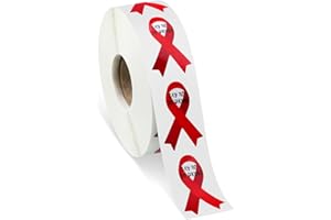 Fuutreo 1000 Pieces Red Ribbon Week Stickers Say No to Drug Stickers Aids Awareness Self Adhesive for Anti Drug National HIV Awareness Week Supplies