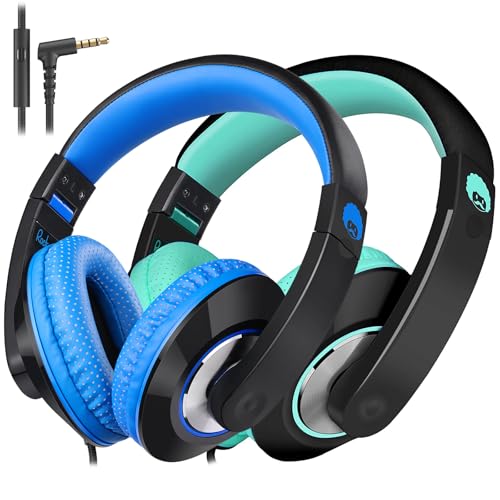 rockpapa Comfort+ Kinder-Kopfhörer mit Mikrofon, Over-Ear-Kopfhörer für Jungen und Mädchen, für Schule, Klassenzimmer, Laptop, PC, Computer, Tablet, S