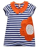 Fiream Girls Cotton Cartoon Patch Shortsleeve Dress(6541TZ,2T)