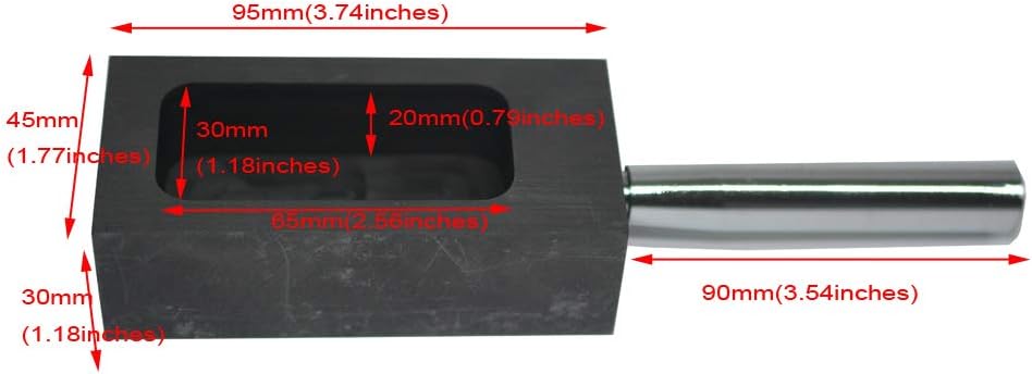 LLF Gold Silver Graphite Ingot Mold Mould Crucible for Melting Casting Refining with Metal Bar (500g), black - Image 3