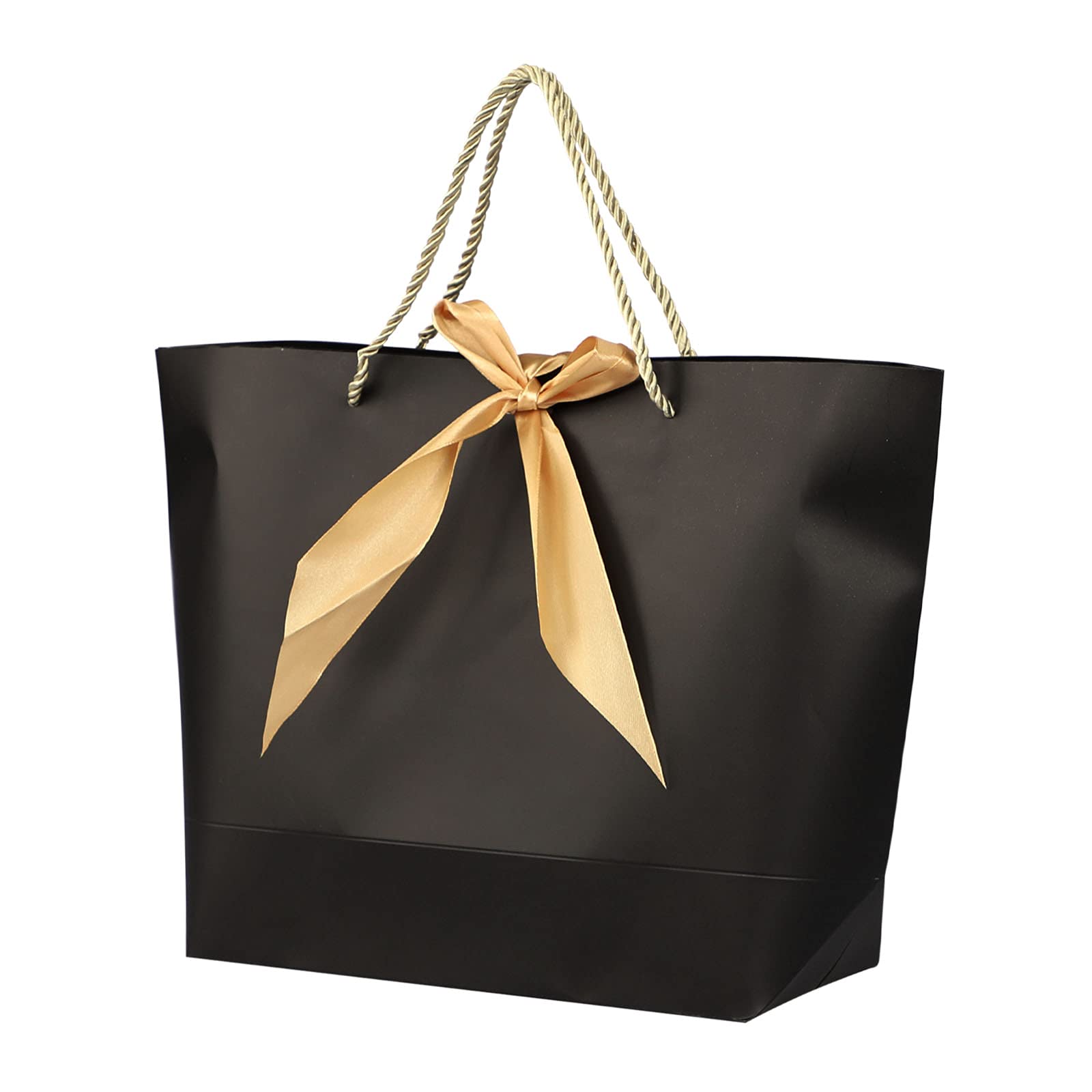 10PCS Paper Party Carrier Bag with Golden Bow Ribbon Colorful Paper Party Gift Treat Bag with Handles Reusable Shopper Bag Present Wrap Bag Tote Bag for Wedding Christmas Holiday Celebrations Shopping