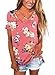 Dokotoo Womens Summer Casual Short Sleeve Floral Tunic Tops and Blouses for Work Plus Size Pink Large