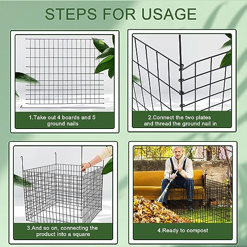 Hicarer Large Garden Wire Compost Bin 34''Lx34''Wx28''H Metal Wire Compost Bin Compost Bins
