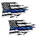 AZ House of Graphics Thin Blue Line Flag Decal Tattered Thin Blue Line Sticker Support Law Enforcement Flag Stickers Blue Lives Matter Sticker for Car Window Truck Motorcycle Made in USA - 2 Pack