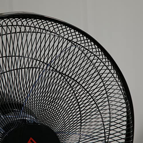 HOMCOM 16" Pedestal Fan with Remote, LED Control Panel, Tilted Head, Black | Standing Floor Fan with Height Adjustable, Timer, Oscillating, Bedroom