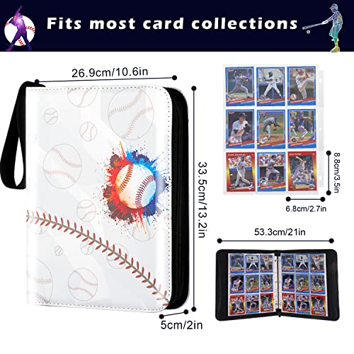 9-Pocket Trading Card Binder Holds 900 Cards – 50 Removable Sleeves, PU Leather, Zipper Closure, Gift For Collectors