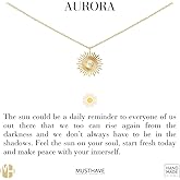 MUSTHAVE Shining Sunburst Necklace 18K Gold Plated Radiant Halo Pendant with CZ Sparkle, Celestial Minimalist Jewelry, Shine & Light Symbol Necklace for Women, 16+2" Chain, Message Card (Yellow Gold)