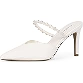 Modatope Pointed Toe Ankle Strap Heels for Women Stiletto Closed Toe Pumps Women Dress Party Mules Sandals