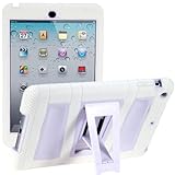 MyCell  BBNSP11121iPad Mini 1, 2 and 3 Case, 2 Layer Case Stand for Apple iPad Mini - White/Purple