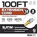 IRON FORGE CABLE 100 Foot Outdoor Extension Cord - 12/3 SJTW Heavy Duty Yellow 3 Prong Extension Cable, 15 AMP - Great for Garden and Major Appliances