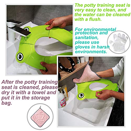 image for Supermore Upgrade Folding Portable Travel Potty Seat Silicone Pads Hom