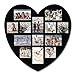 Adeco [PF0304] Decorative Black Wood Wall Hanging Heart-Shaped Picture Photo Frame, 13 Openings of 4x6 inches, 4x4 inches