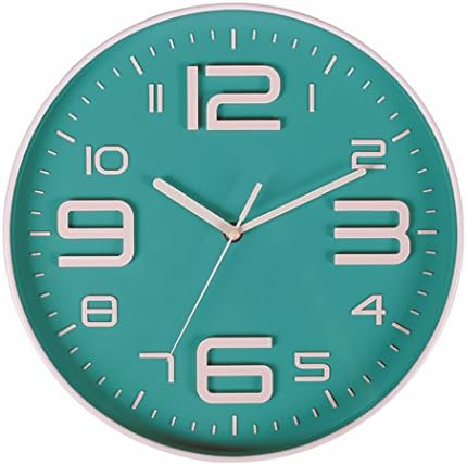 SonYo Big 3D Number 12 IN Wall Clock Quiet Sweep Movement Decorative Wall Clocks for Living Room Bluegreen by