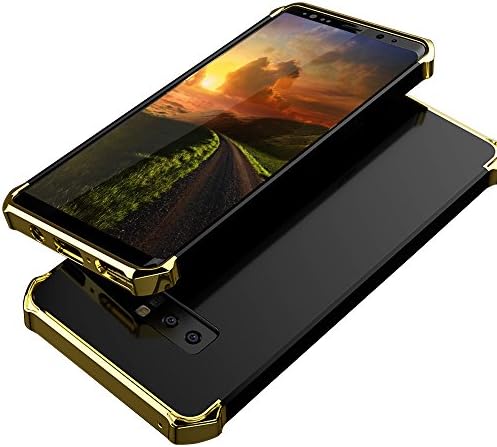 Samsung Galaxy Note 8 Case, uiano® 360 Degree Full Protection [3 in 1 Combination] Shock-Absorption Bumper and Anti-Scratch Case Cover for Samsung Galaxy Note 8--Black+Gold [With Soft Screen Protector]