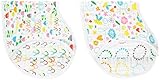 aden + anais Burpy Bib, Zutano Collection, 100% Cotton Muslin, Soft Absorbent 4 Layers, Multi-Use Burp Cloth and Bib, 22.5” X 11”, 2 Pack, Fairground