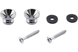 Musiclily Guitar Metal Medium Strap Buttons End Pins for Acoustic Electric Bass Guitar Ukulele,Chrome (Set of 2)