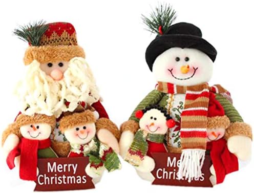 TOYZHIJIA 2 Pcs/Set Christmas Doll Family Portrait Santa Snowman Christmas Decoration Children's Best Gifts