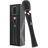 bed geek Cordless Wand Massager – Super Powerful Handheld Massage with 20 Speeds & 8 Patterns, Soft Silicone Head, Quiet Motor, LED Display, Body-Safe & Waterproof Black & Rose Gold