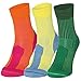 Merino Wool Light Hiking Socks (Multicolor 3-pairs (2 x Green, 1 x Yellow), US Women 8-10 / US Men 6.5-8.5)