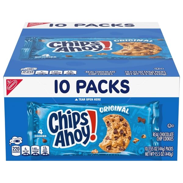 CHIPS AHOY! ORIGINAL CHOCOLATE CHIP COOKIES, 10 SNACK...