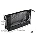 Jgstkcity 2 Piece Assorted Size Cosmetics See Through Make Up Bag/Organizer, Mesh Travel Accessories Organizer (Black)