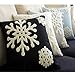 Hupplle Canvas Cotton Embroidery Throw Covers Christmas Snow Square Throw Pillow Covers Black