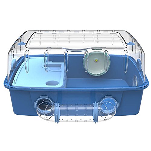 Transparent Hamster Cage Acrylic Cage Ventilation with Duckweed Cage Super Large Double Layer 2 layers (blue)