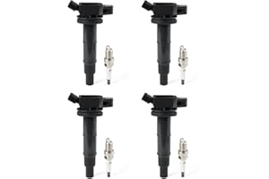 DEEGOOLY 4PCS UF333 Ignition Coil Pack & Iridium Spark Plug Compatible with To-yota Camry Corolla Highlander Rav4, Lexus Hs250h, Pontiac Vibe, Scion Tc Xb 2.4L L4 Replace#C1330 UF-333 5C1299