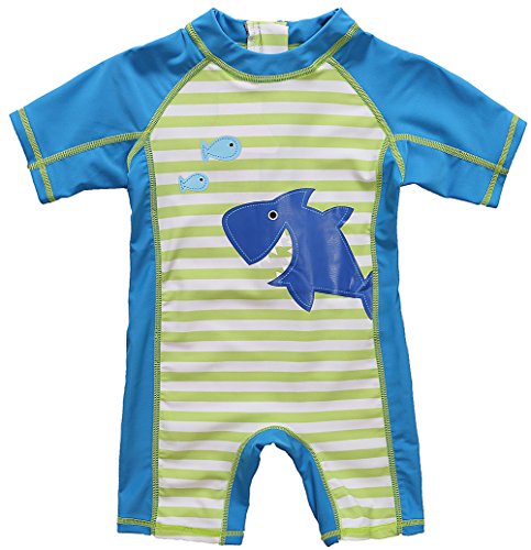 Baby Boys and Girls One Piece Rash Guard Swimsuit One Piece Swimsuit for Kids,Blue,18-24 Months