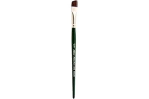 Silver Brush Limited 2506-1/2 Ruby Satin Angle Paintbrush for Oil, Acrylic, and Heavy Body Paints, Size 1/2 Inch, Short Handle