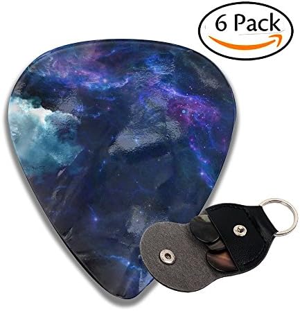 FasonKing Hipster Galaxy Quotes Guitar Picks 6 Pack, Celluloid Guitar Pick Electric & Acoustic Guitars Includes 0.46mm, 0.71mm, 0.96mm - Unique Guitar Gift For Bass
