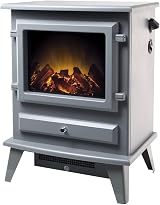 Adam Hudson Grey Electric Stove - Manual Control, Log Bed, LED Flame Effect, view 3
