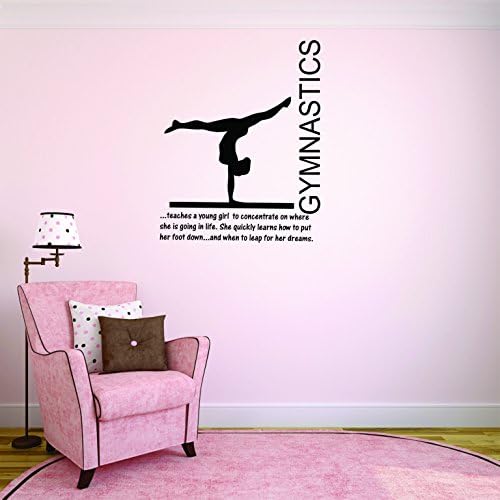 Sports- Gymnastics Teaches a young girl (3) 10"x20" | Vinyl Wall Decal