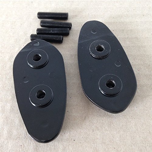 HTT Motorcycle Mirror Block Off Base Plates For 2000-2008 Yamaha R1 Yzf-R1 Yzfr1 "" Engraved Black