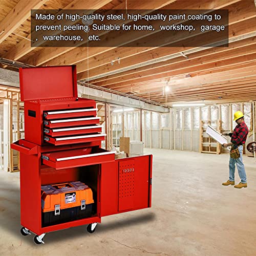 5Drawer Rolling Tool Chest, Big Tool Box Organizer, Removable Tool