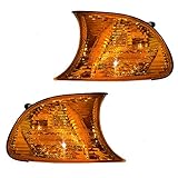 Driver and Passenger Park Signal Corner Marker Lights Amber Lamps Replacement for BMW 63126904299 63126904300