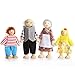 PUCKWAY Kids Girls Lovely Happy Dolls Family Playset Wooden Figures Set of 7 People for Children Dollhouse Pretend Gift